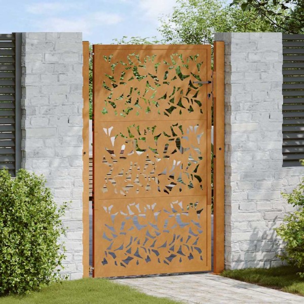 Garden gate, 100x150 cm, weatherproof, steel, leaf pattern