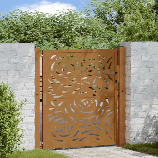 Garden gate, 100x100 cm, weatherproof, steel, flame pattern