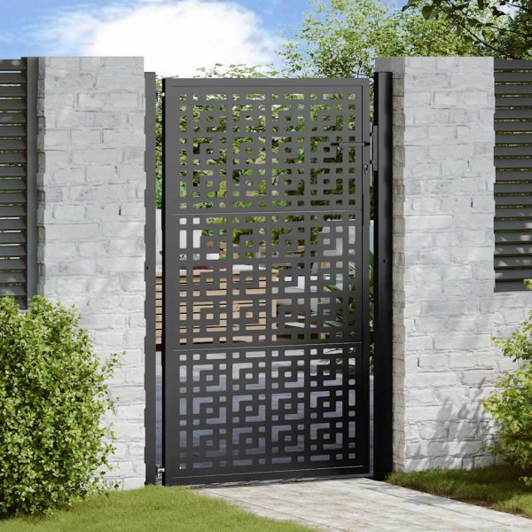 Garden gate, black, 100x150 cm, steel, cross pattern