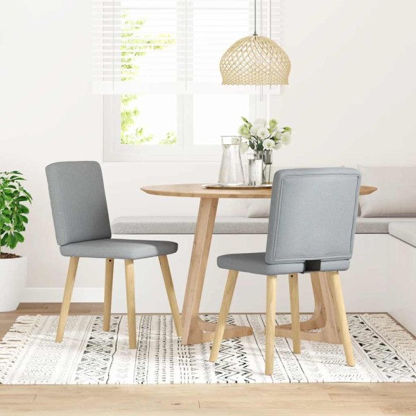 Dining room chairs, 2 pcs., light gray color, fabric