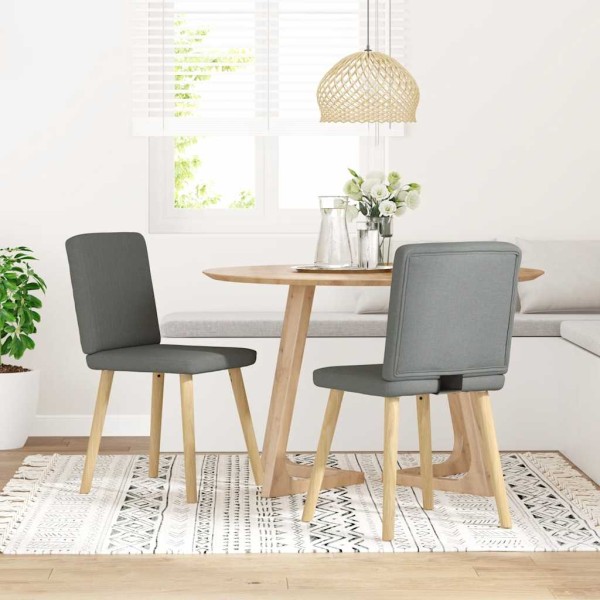 Dining room chairs, 2 pcs., dark gray, fabric