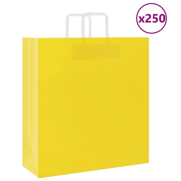 Paper bags 250pcs. with handles yellow 45x17x48cm