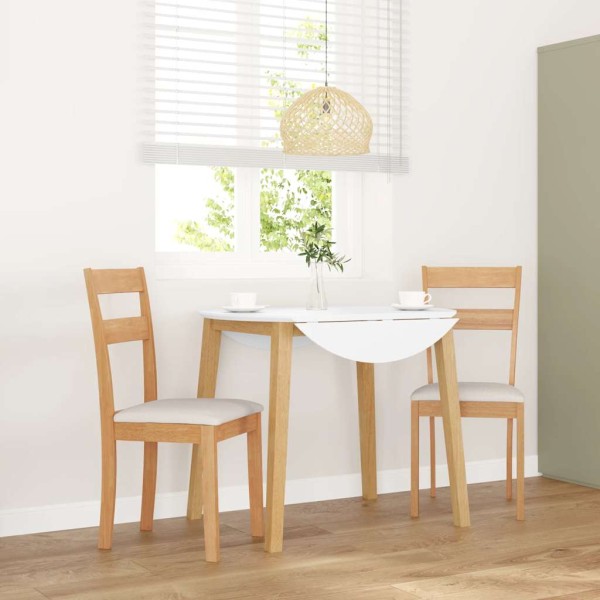 dining chairs with cushions, 2 pcs. natural solid wood