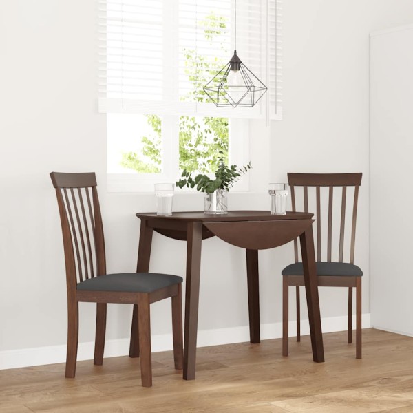 dining chairs with cushions 2 pcs. Brown solid wood rubber