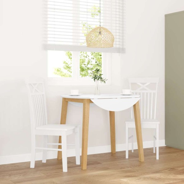 Dining Chair 2 pcs. White solid wood rubber