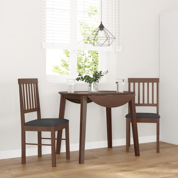 dining chairs with cushions 2 pcs. Brown solid wood rubber