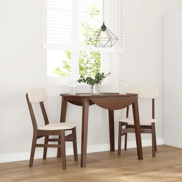 dining chairs with cushions 2 pcs. Brown solid wood rubber