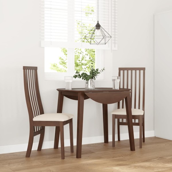 dining chairs with cushions 2 pcs. Brown solid wood rubber