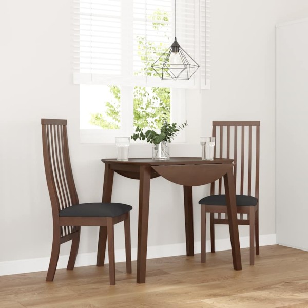 dining chairs with cushions 2 pcs. Brown solid wood rubber