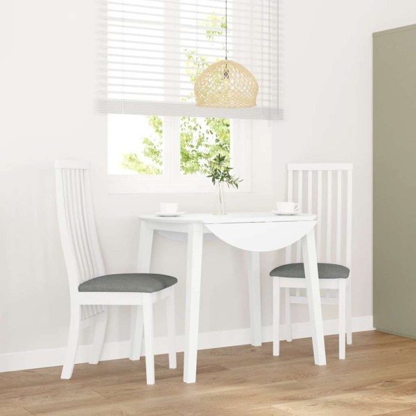 dining chairs with cushions 2 pcs White solid wood rubber