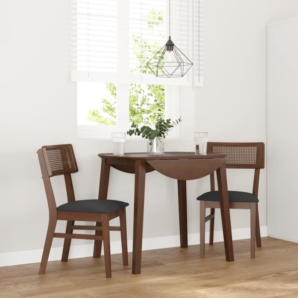 dining chairs with cushions 2 pcs. Brown solid wood rubber