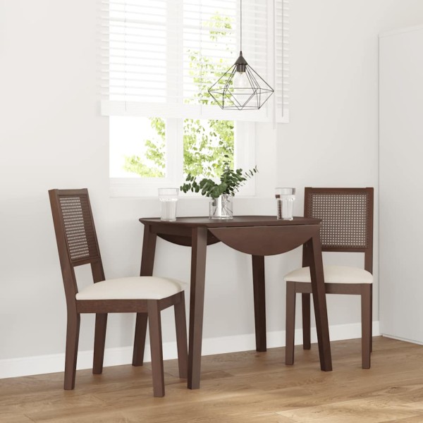 dining chairs with cushions 2 pcs. Brown solid wood rubber