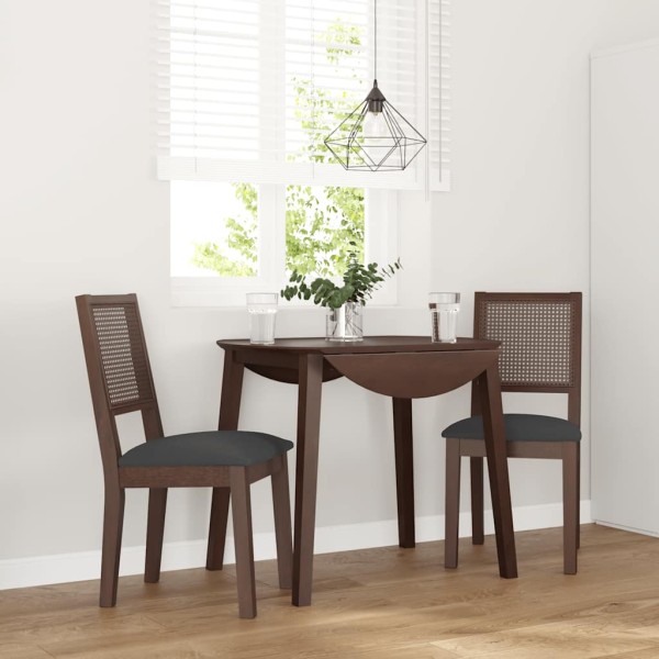 dining chairs with cushions 2 pcs. Brown solid wood rubber