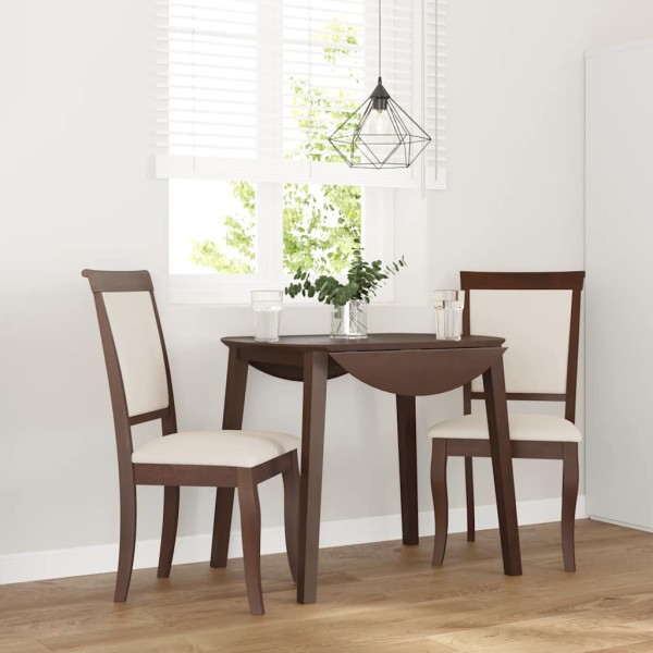 dining chairs with cushions 2 pcs. Brown solid wood rubber