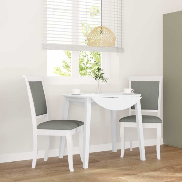 dining chairs with cushions 2 pcs White solid wood rubber