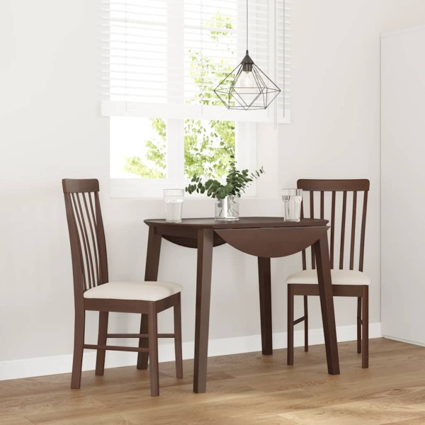 dining chairs with cushions 2 pcs. Brown solid wood rubber