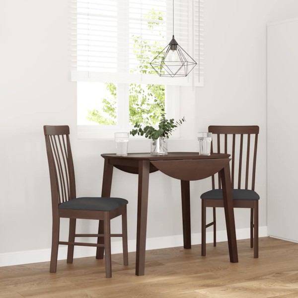 dining chairs with cushions 2 pcs. Brown solid wood rubber