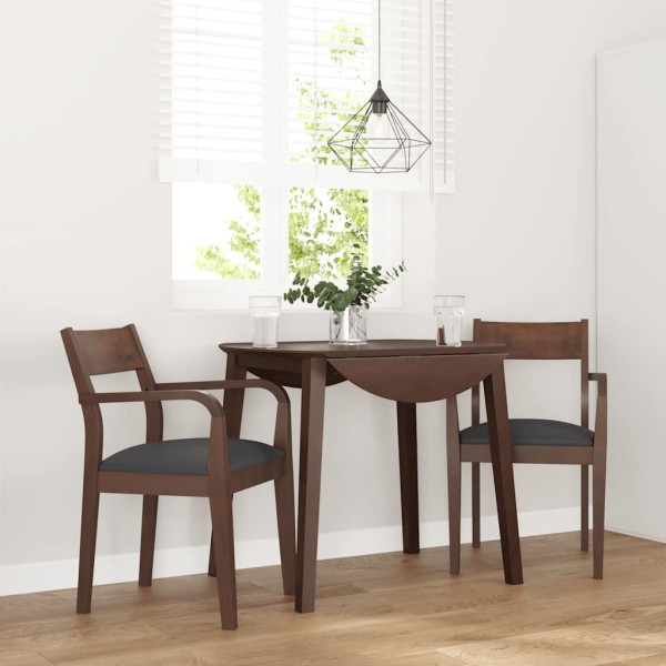 dining chairs with cushions 2 pcs. Brown solid wood rubber