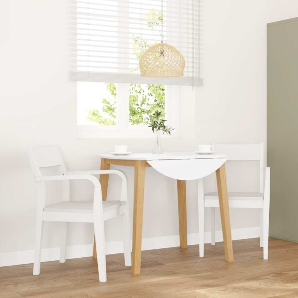 Dining Chair 2 pcs. White solid wood rubber