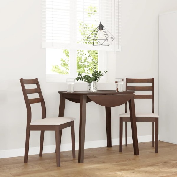 dining chairs with cushions 2 pcs. Brown solid wood rubber