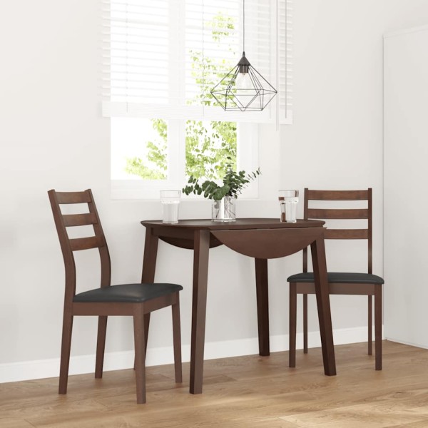 dining chairs with cushions 2 pcs. Brown solid wood rubber
