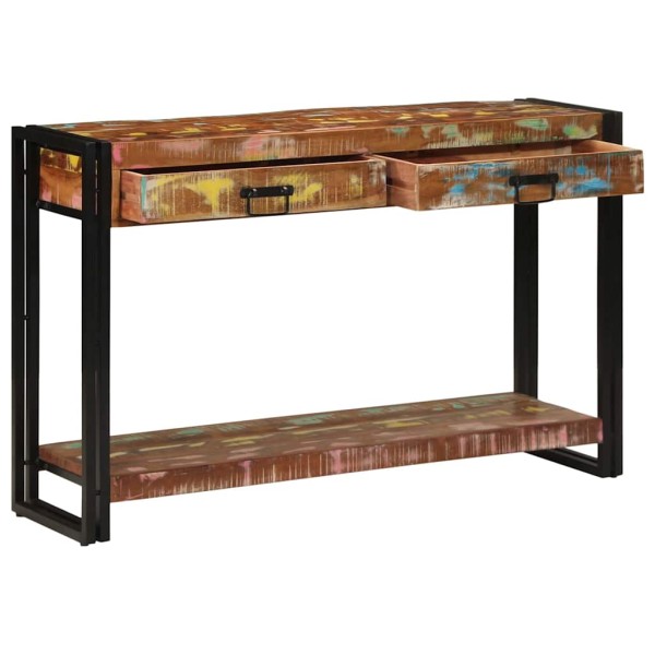 Console Table Multicolor Solid Reclaimed Wood
