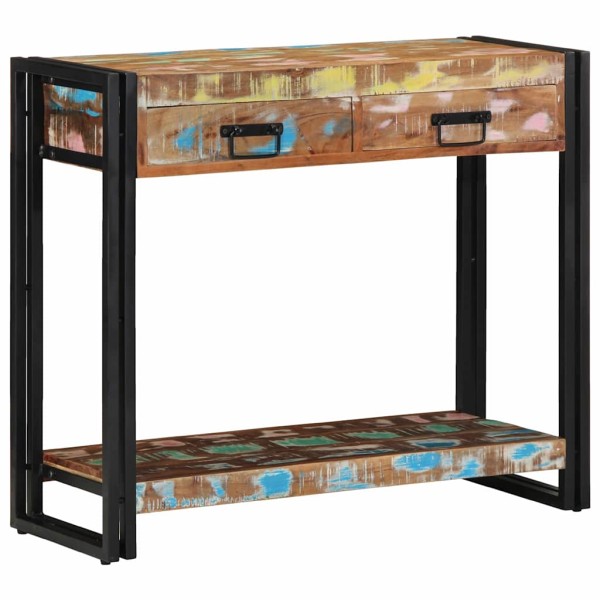 Console Table Multicolor Solid Reclaimed Wood