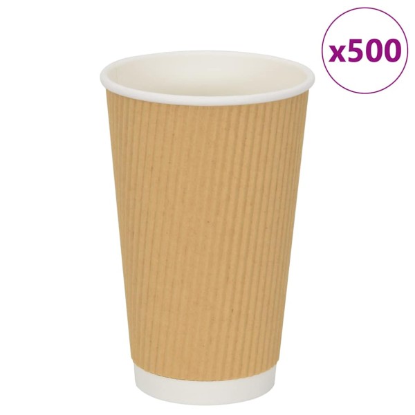 Paper Coffee Cups, 500pcs., 16oz, 400ml, brown