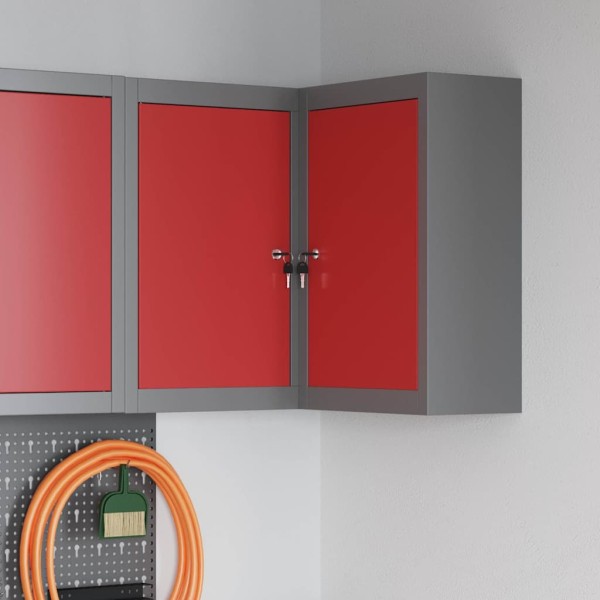 Tool cabinet with shelf Red and gray 55 x 55 x 55 cm