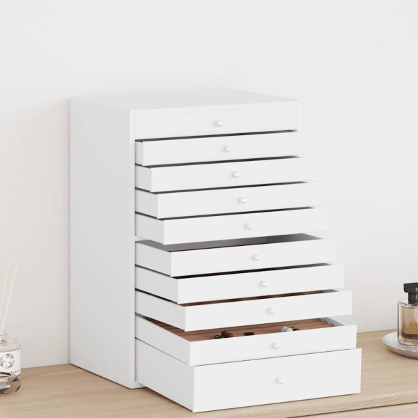 Paper Box, 10 layers, with watch holders, white, 29x20,5x40,5 cm