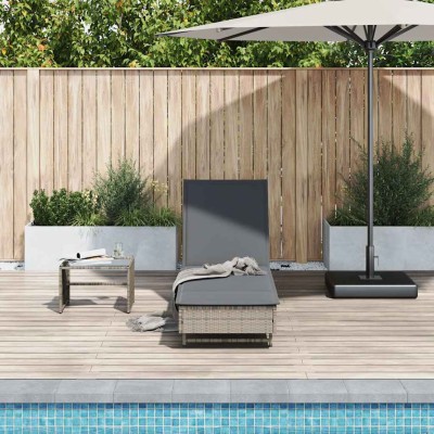 Sun lounger with wheels and...
