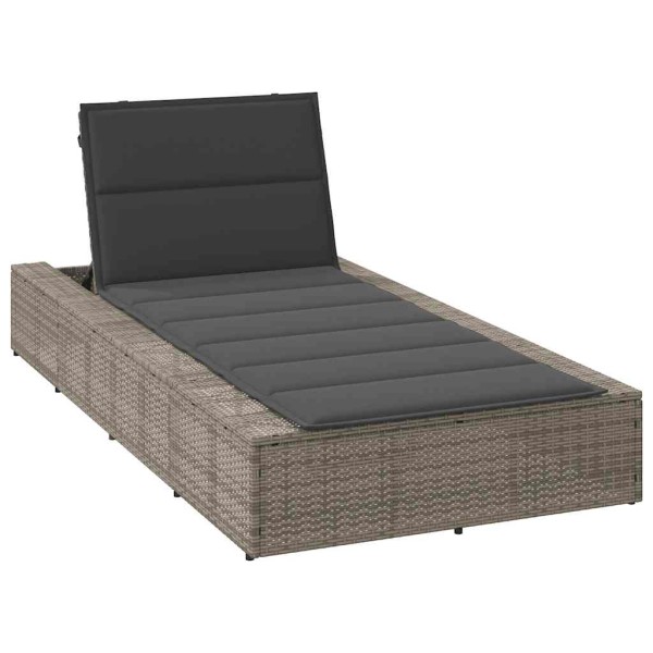 Bed with floating cushion Gray polyethylene rattan