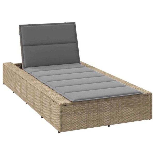 Bed with floating cushion sand polyrattan