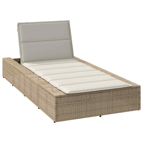 Bed with floating cushion sand polyrattan