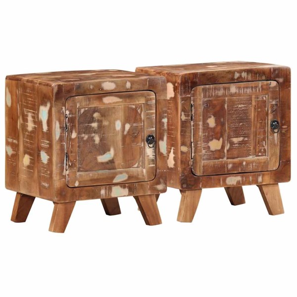 bedside cabinet 2 pcs 40x32x46 cm recycled solid wood