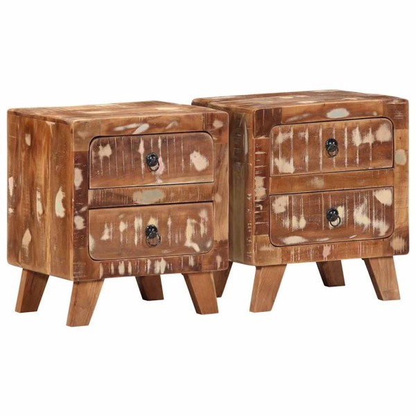 bedside cabinet 2 pcs 40x32x46 cm recycled solid wood