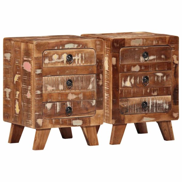 bedside cabinet 2 pcs 37x32x50 cm processed solid wood
