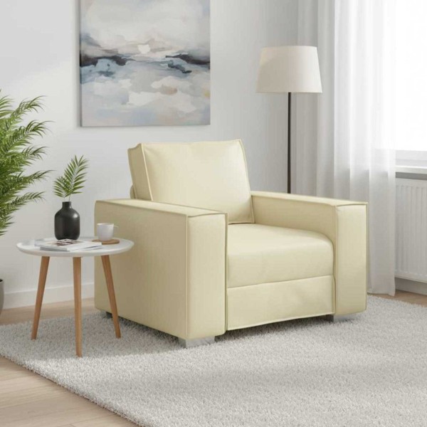 Sofa Chair Cream 100 cm Artificial leather