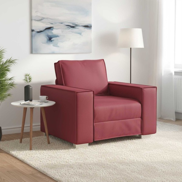 Sofa Chair Wine red 100 cm Artificial leather