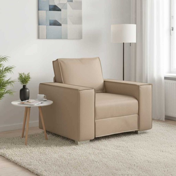Sofa Chair Cappuccino 100 cm Artificial leather