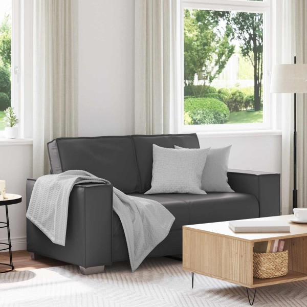 Two-seater sofa Gray 160 cm Artificial leather