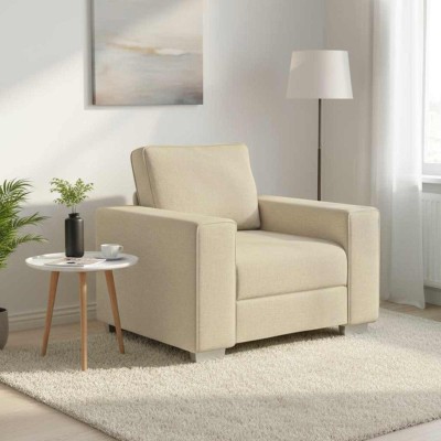 Sofa Chair Cream 100 cm fabric