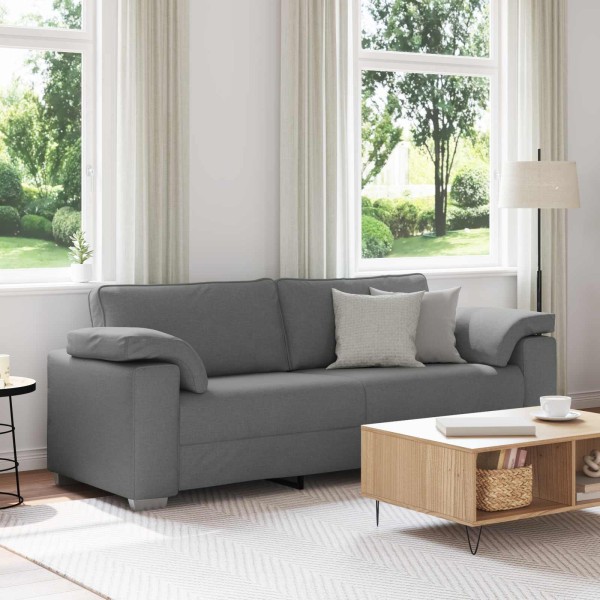 3-Vietis Sofa Tamsiai pilka 220 cm audinys