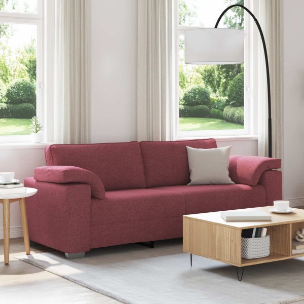 3-Seater Sofa Wine red 220 cm fabric