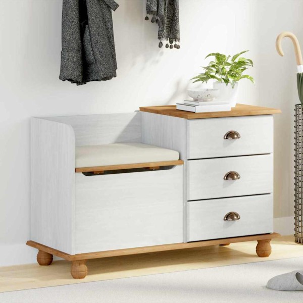 Storage bench with drawers ASKIM White 100 x 39 x 62 cm