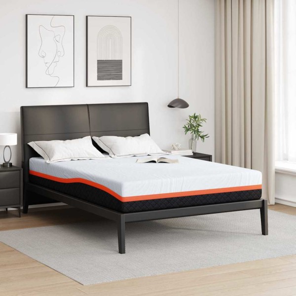 Mattress White and gray 140 x 200 cm Jacquard fabric