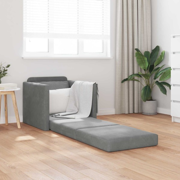 Sofa bed Dark gray 74 x 77 x 81 cm Velvet