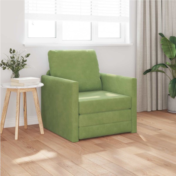 Sofa bed Light green 74 x 77 x 81 cm Velvet