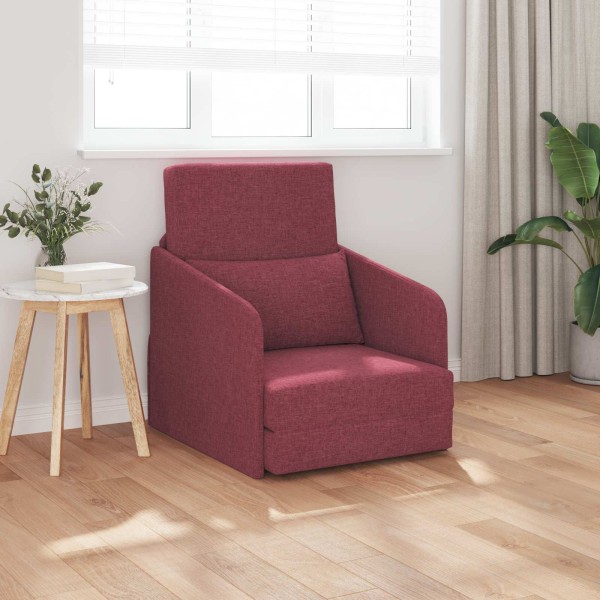 Sofa bed Wine red 65 x 80 x 83 cm fabric