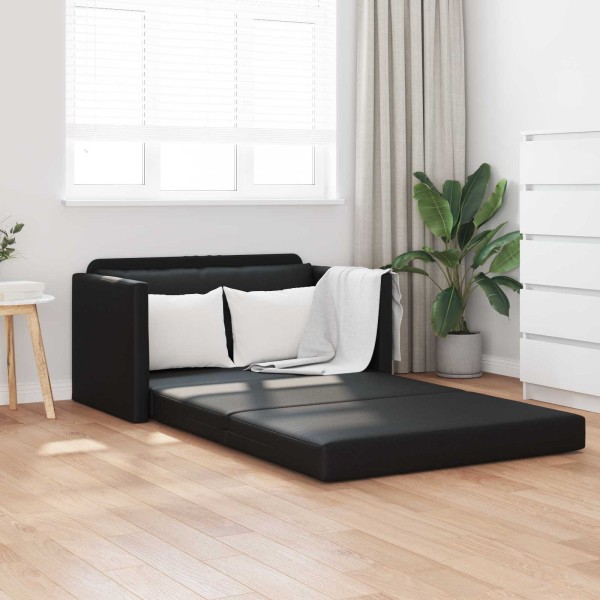 Sofa bed Black 124 x 71 x 78 cm Artificial leather